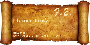 Fleiner Ernő névjegykártya