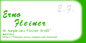 erno fleiner business card